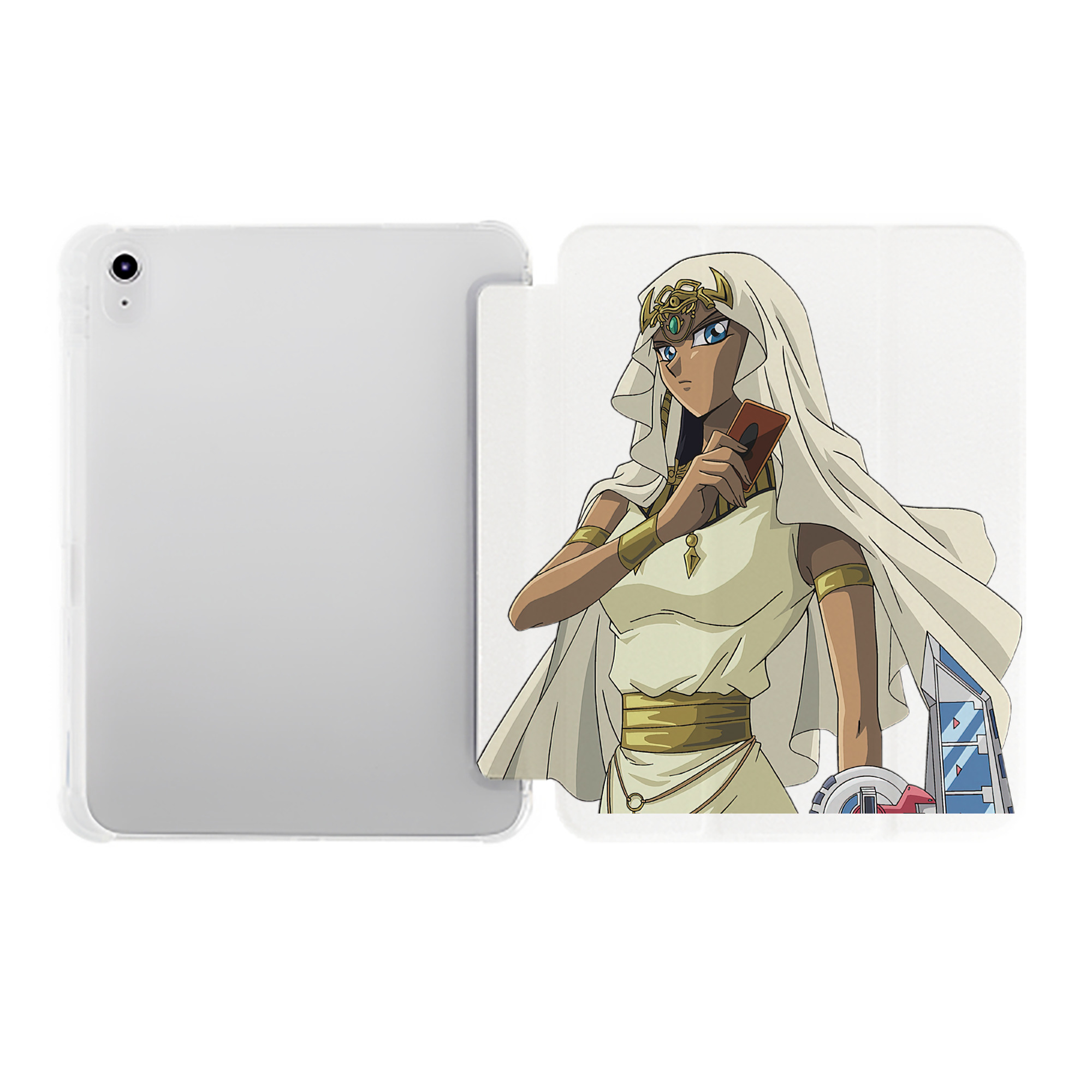 （画像用） 遊☆戯☆王 Yu-Gi-Oh! IPad ケース ペン収納付き 三つ折りスタンド PUレザー×シリコン 対応機種9.5/10.5/10.9インチ